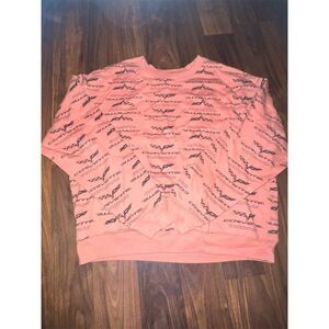 GM Corvette Women's XL Orange Crew Neck Sweatshirt Long Sleeve Casual